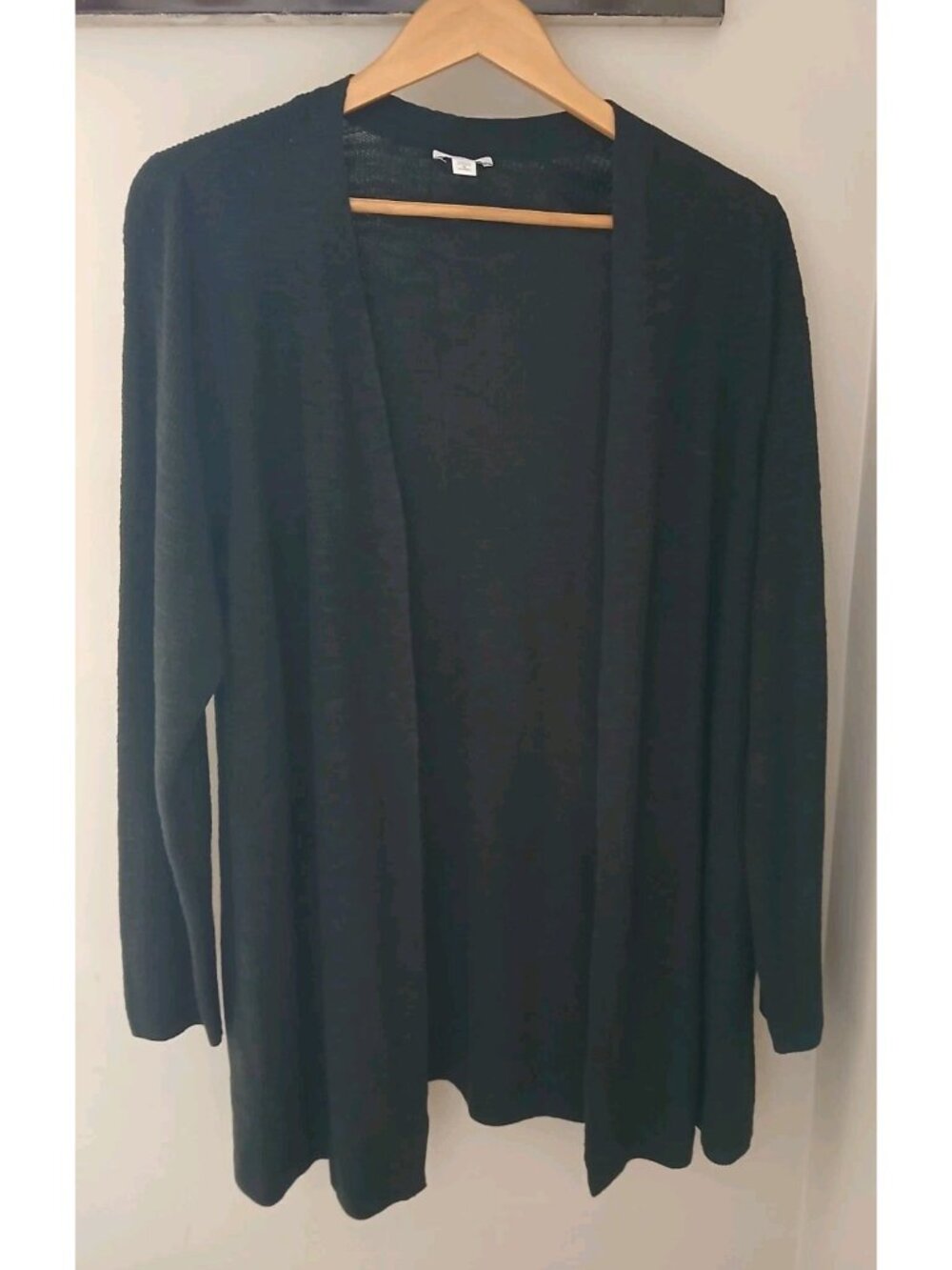 J. Jill Longline Cotton Linen Open Cardigan